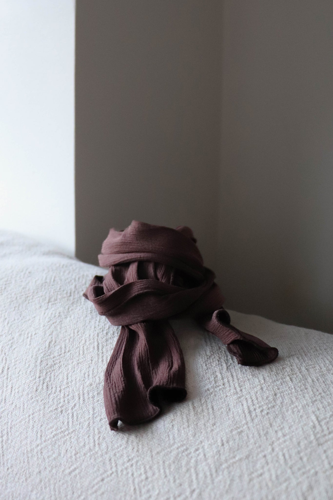 'Charlotte' Crunched scarf - Marron