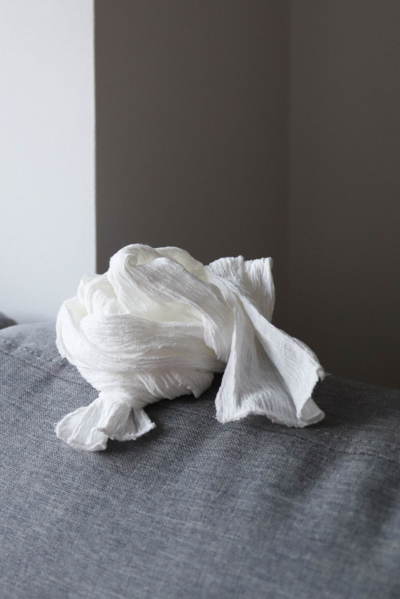 'Charlotte' Crunched scarf - Blanc