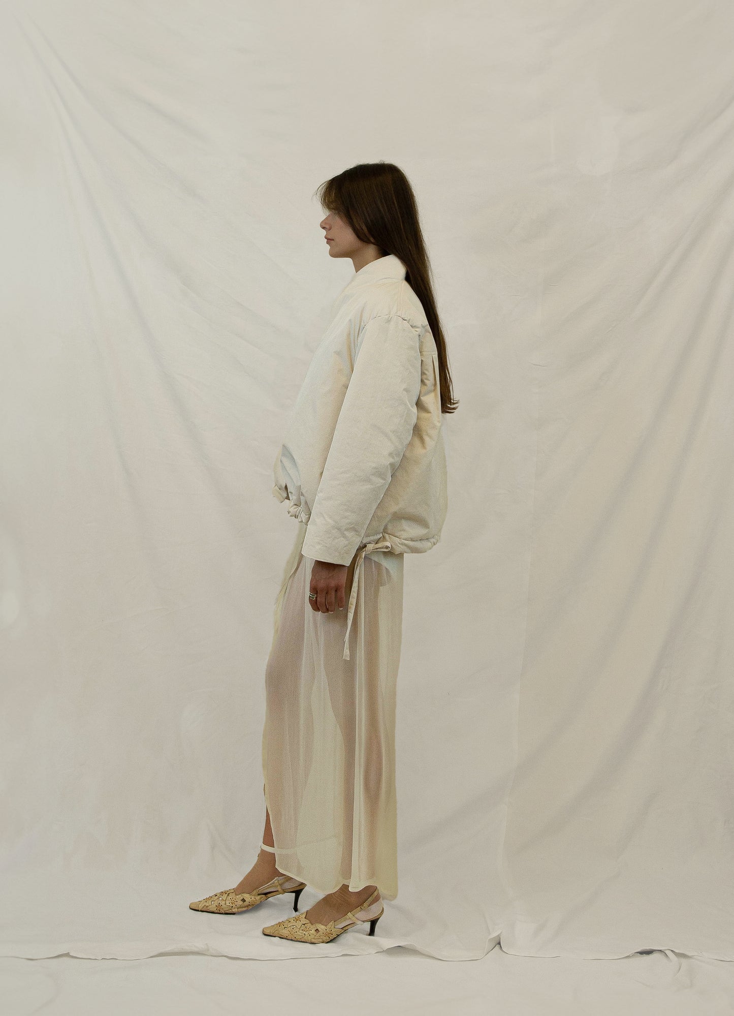 'Magnolia' Doudoune courte veste d'hiver - Ecru