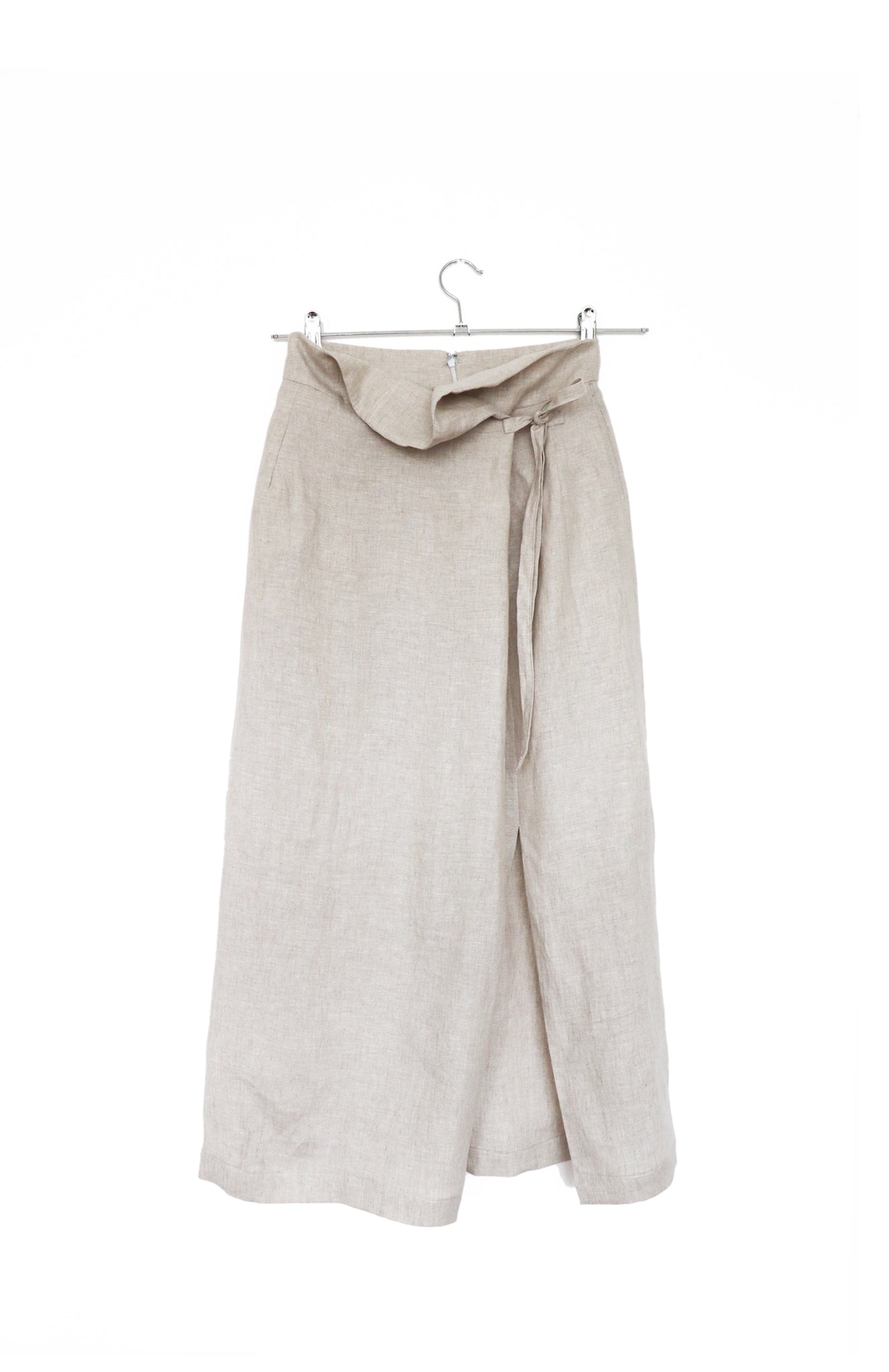 'simone' Jupe Droite en Lin - Washed Beige