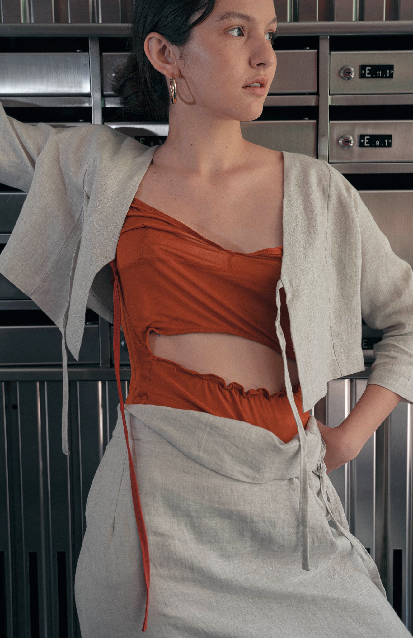 'simone' Haut en Lin - Washed Beige