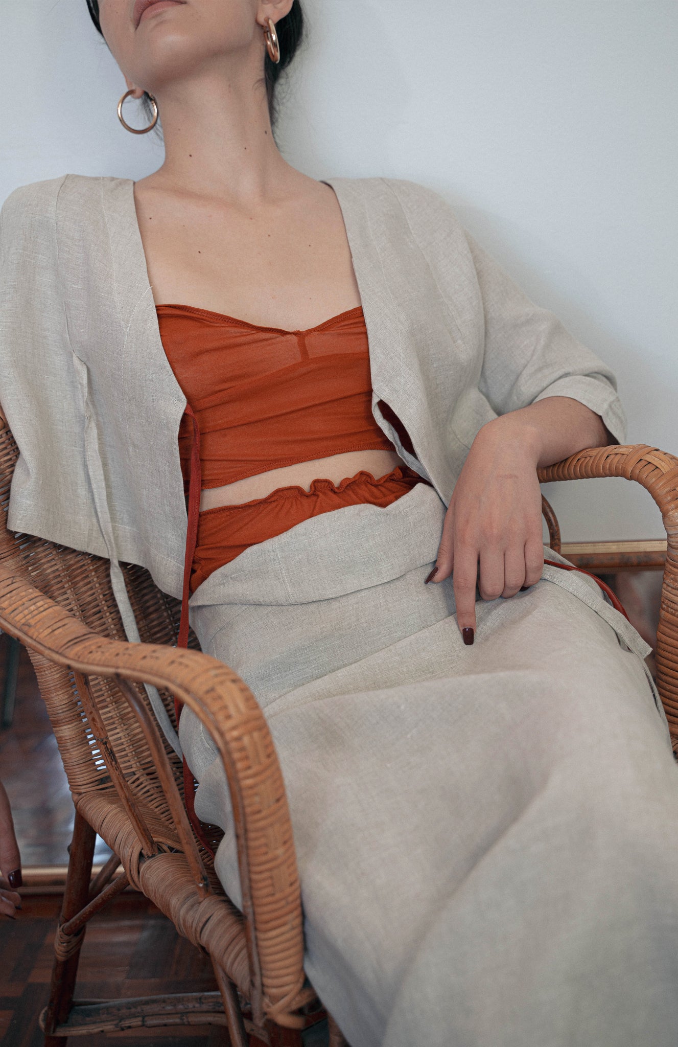 'simone' Haut en Lin - Washed Beige