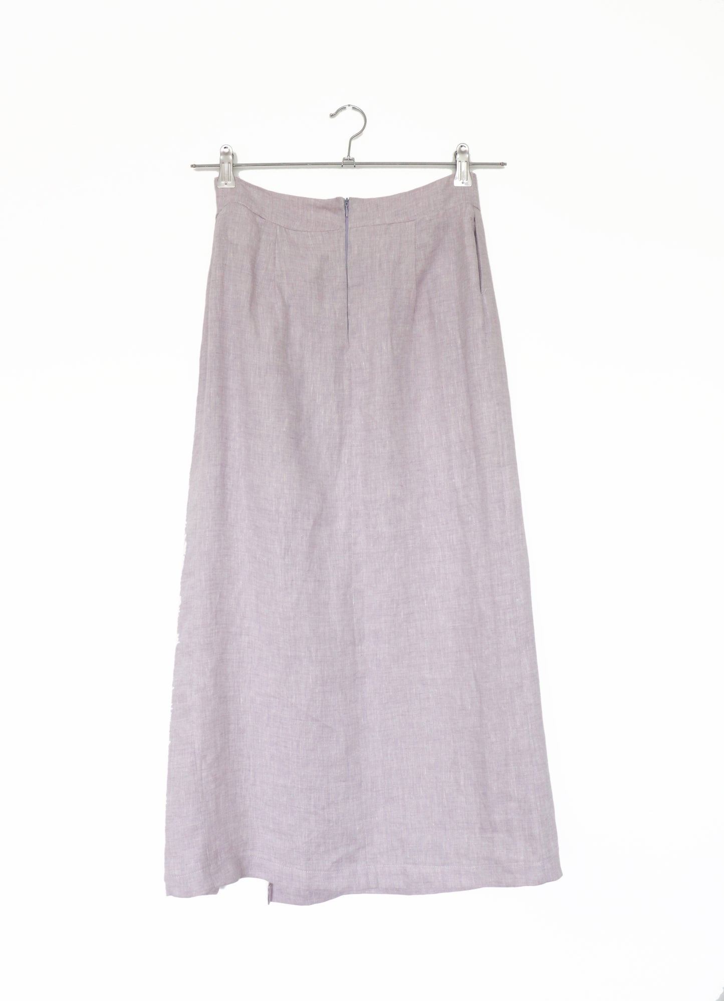 'simone' Straight Linen Skirt - Lavender Fog