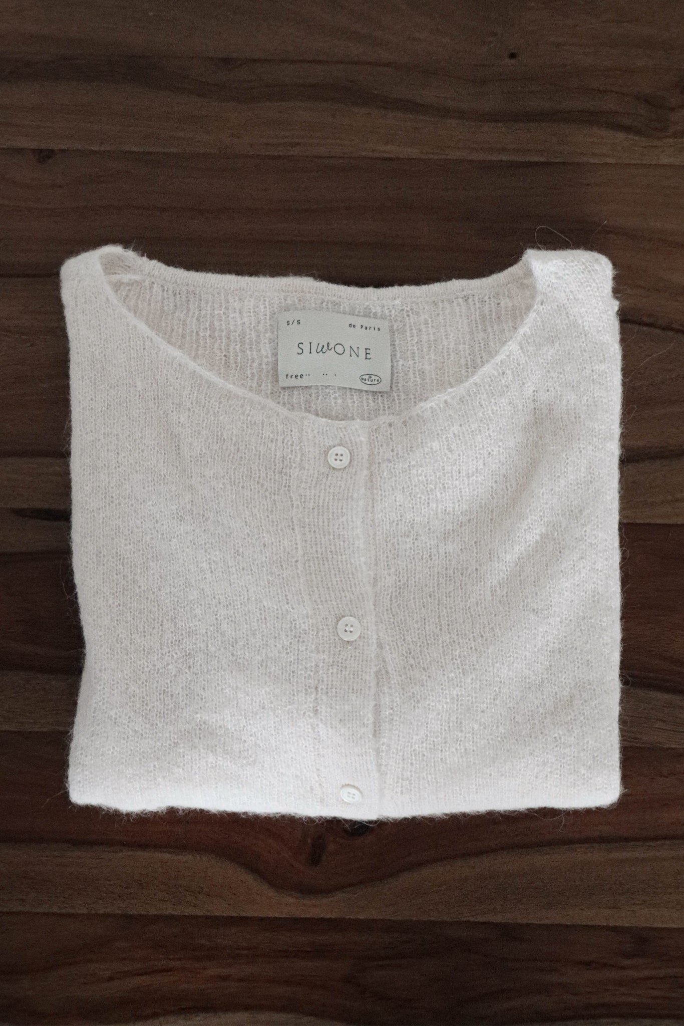 'Manon' Cardigan légère en alpaga - Crème