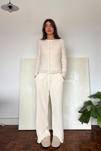 'Manon' Cardigan légère en alpaga - Crème