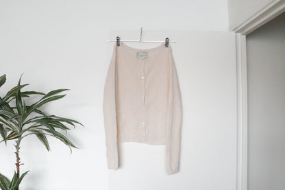 'Manon' Cardigan légère en alpaga - Crème