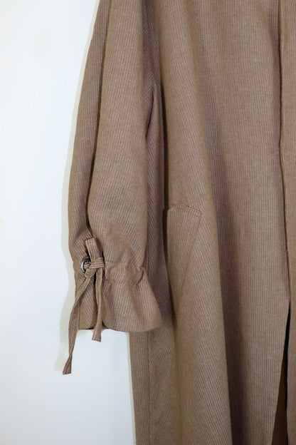 'Evelyn' Manteau long mi-saison avec col montant - Brown