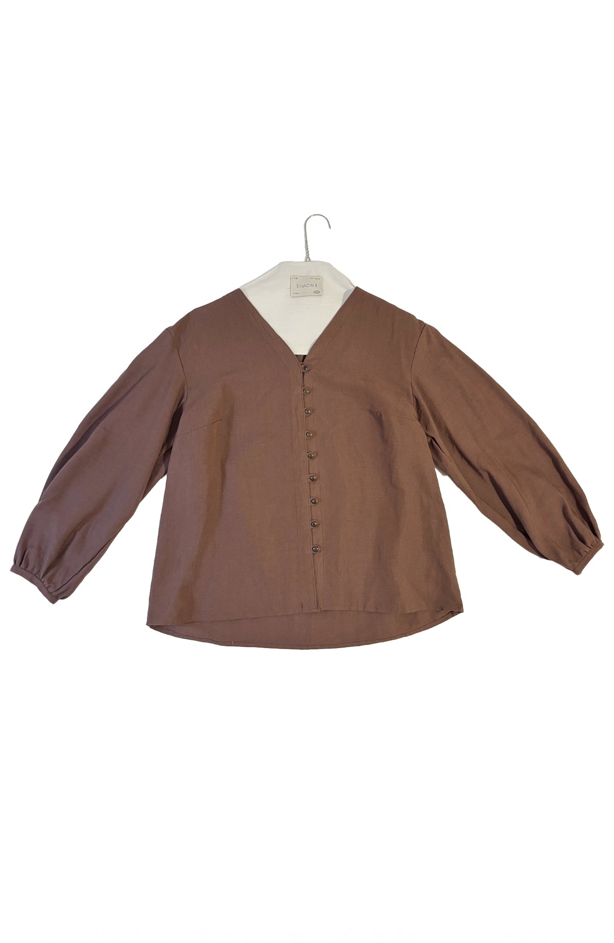 'Aude' Blouse d'artiste - Marron