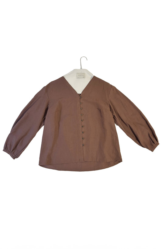 'Aude' Blouse d'artiste - Marron