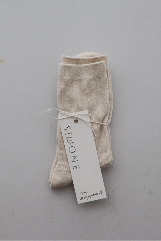 Ivory woven socks