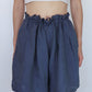 'lucie' Pleated Linen Shorts - Navy 