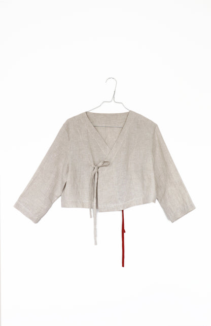 'simone' Linen Top - Washed Beige 