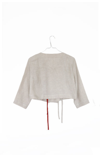 'simone' Linen Top - Washed Beige 