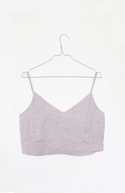 'kyla' Linen Tank Top - Lavender Fog 