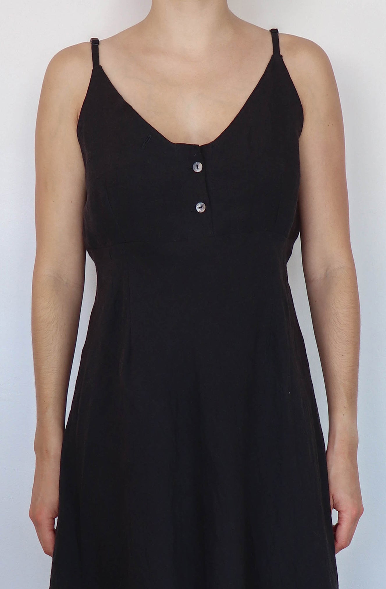 'aude' Linen Day Dress - Black 