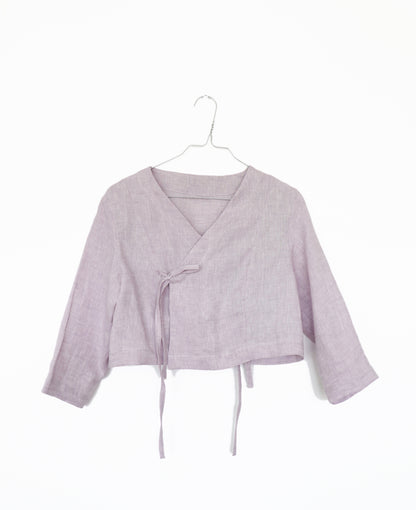 'simone' Linen Top - Lavender Fog 