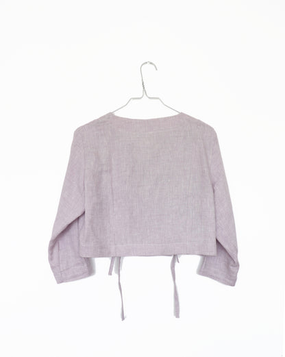 'simone' Linen Top - Lavender Fog 