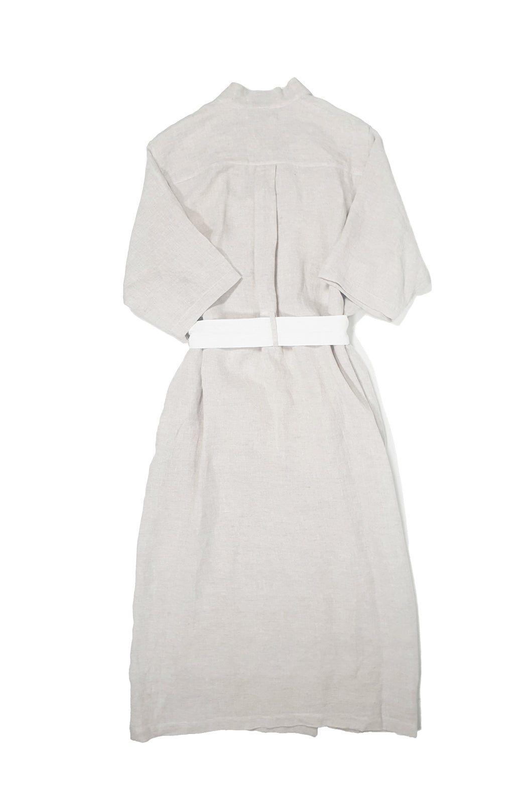 'Lou' Linen Dressing Gown - Washed Beige