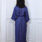 ‘Iaak' Robe de chambre en Lin - Ribbon blue