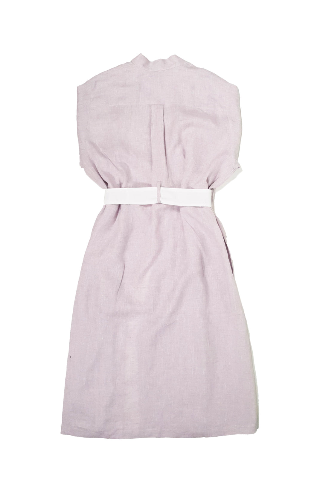 'Agathe' Linen Dressing Gown - Lavender Fog